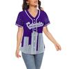 Custom Baseball Jersey for Women Fashion City Skyline Design Hip Hop Button Down Shirt Stitched/Printed Personalized Name & Number Fans Gift for Baseball Mom Women Girls S-4XL view 2