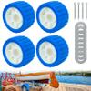 BALAVA Boat Wobble Roller 5"x3", Boat Trailer Roller Marine Ribbed Wobble Roller Boat Trailer Wobble Roller Assembly with Washers and pins for Boat Yacht Trailer (Blue,4 Pack) view 1