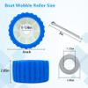 BALAVA Boat Wobble Roller 5"x3", Boat Trailer Roller Marine Ribbed Wobble Roller Boat Trailer Wobble Roller Assembly with Washers and pins for Boat Yacht Trailer (Blue,4 Pack) view 2