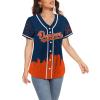 Custom Baseball Jersey Football City Skyline Design Hip Hop Button Down Shirt Stitched/Printed Personalized Name & Number Fans Gift for Football Mom Women Girls S-4XL view 2