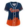 Custom Baseball Jersey Football City Skyline Design Hip Hop Button Down Shirt Stitched/Printed Personalized Name & Number Fans Gift for Football Mom Women Girls S-4XL view 3
