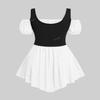 ROSE GAL Women Plus Size Gothic Off The Shoulder Top Set Lacee-up Medieval Renaissance Underbust Corset Top Renaissance Costume Tunic Top(White_5/1X) view 2