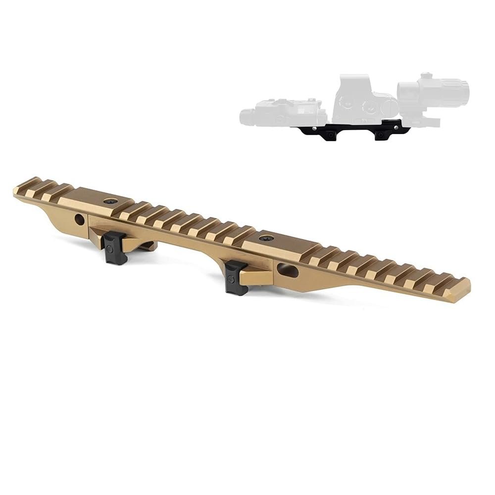 HATSEN NEWOM2 PICO Mount Modular Elevated Optic Mount for PEQ/NGAL/558 8T Red Dot /G33/G43 3X Magnifier,Lightweight Lower 1/3 Style Optics Riser Scope Mount for 20mm Rail,Tan