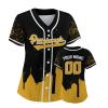 City Custom Football Mom Women Black Yellow Baseball Jersey Graffiti Shirts Printed/Stitched Personalized Gifts for Mom Women Birthday Design Name Number view 1