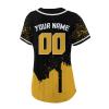 City Custom Football Mom Women Black Yellow Baseball Jersey Graffiti Shirts Printed/Stitched Personalized Gifts for Mom Women Birthday Design Name Number view 3