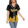 City Custom Football Mom Women Black Yellow Baseball Jersey Graffiti Shirts Printed/Stitched Personalized Gifts for Mom Women Birthday Design Name Number view 4