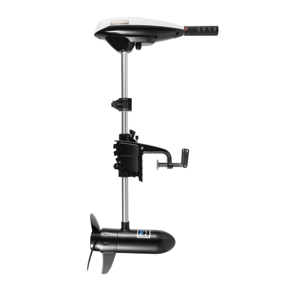 CUBELLIN 12V 660W Electric Trolling Motor 66LBS Thrust Boat Fishing Motor Length Adjustable Outboard Motor Three-Blade Propeller Outboard Motor