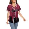 Custom Baseball Jersey Football City Skyline Design Hip Hop Button Down Shirt Stitched/Printed Personalized Name & Number Fans Gift for Football Mom Women Girls S-4XL view 2