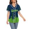 Custom Baseball Jersey Football City Skyline Design Hip Hop Button Down Shirt Stitched/Printed Personalized Name & Number Fans Gift for Football Mom Women Girls S-4XL view 2