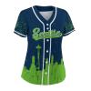 Custom Baseball Jersey Football City Skyline Design Hip Hop Button Down Shirt Stitched/Printed Personalized Name & Number Fans Gift for Football Mom Women Girls S-4XL view 3