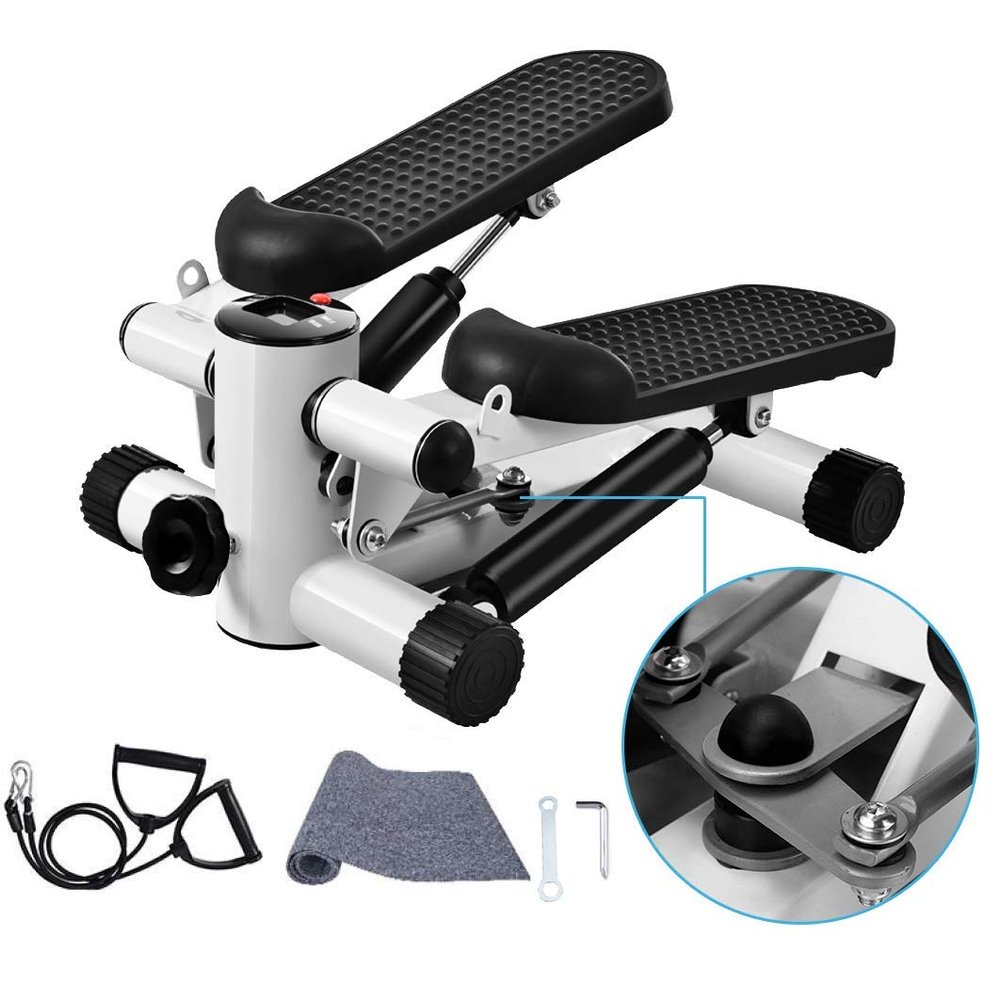 RWGOVLU Mini Stepper with Display, Up-Down-Stepper HomeTrainer with Adjustable Resistance, Fitness Gym Machine for Beginners&Advanced Users Gym Exercise Leg Thigh Toner Toning Workout
