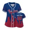 Custom Baseball Jersey Football City Skyline Design Hip Hop Button Down Shirt Stitched/Printed Personalized Name & Number Fans Gift for Football Mom Women Girls S-4XL view 1