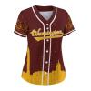 Custom Baseball Jersey Football City Skyline Design Hip Hop Button Down Shirt Stitched/Printed Personalized Name & Number Fans Gift for Football Mom Women Girls S-4XL view 2