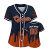 Custom Baseball Jersey Football City Skyline Design Hip Hop Button Down Shirt Stitched/Printed Personalized Name & Number Fans Gift for Football Mom Women Girls S-4XL view 1
