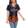 Custom Baseball Jersey Football City Skyline Design Hip Hop Button Down Shirt Stitched/Printed Personalized Name & Number Fans Gift for Football Mom Women Girls S-4XL view 2
