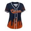 Custom Baseball Jersey Football City Skyline Design Hip Hop Button Down Shirt Stitched/Printed Personalized Name & Number Fans Gift for Football Mom Women Girls S-4XL view 3