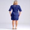 ranrann Women Plus Size Wedding Guest Dresses Cocktail Floral Embroidery Formal Midi Length Evening Party Dress Blue Small view 2