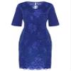 ranrann Women Plus Size Wedding Guest Dresses Cocktail Floral Embroidery Formal Midi Length Evening Party Dress Blue Small view 3