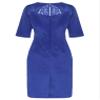 ranrann Women Plus Size Wedding Guest Dresses Cocktail Floral Embroidery Formal Midi Length Evening Party Dress Blue Small view 4