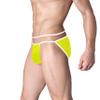 SUMABA Men's Sexy Briefs String Waist Exotic Cut Out Bikini Briefs Low Rise Thin Breathable Mesh Underwear Lightweight Yellow Panties for Male xxxl 3xl view 1