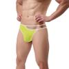 SUMABA Men's Sexy Briefs String Waist Exotic Cut Out Bikini Briefs Low Rise Thin Breathable Mesh Underwear Lightweight Yellow Panties for Male xxxl 3xl view 2