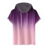 today Graphic Tees for Men Casual Stylish Short Sleeve Pullover Hooded Shirts Loose Fit Gradient Color Drawstring Shirt mens graphic t-shirts Purple XL view 1