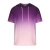 today Graphic Tees for Men Casual Stylish Short Sleeve Pullover Hooded Shirts Loose Fit Gradient Color Drawstring Shirt mens graphic t-shirts Purple XL view 2