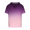today Graphic Tees for Men Casual Stylish Short Sleeve Pullover Hooded Shirts Loose Fit Gradient Color Drawstring Shirt mens graphic t-shirts Purple XL view 3