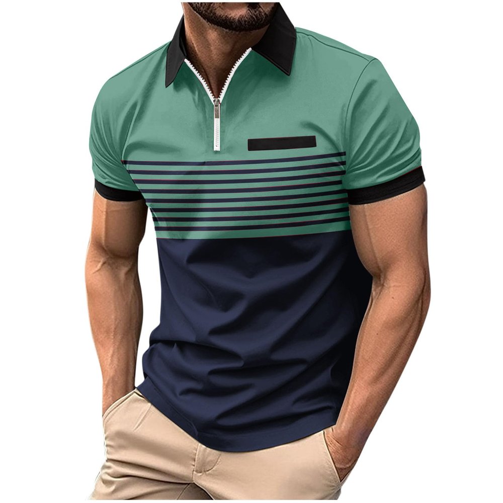warehouse clearance Mens Shirts Casual Stylish Button Down Short Sleeve Polo Shirt Summer Vacation Shirts Loose Athletic Pullover Tee t shirt for men 2024 Green XL