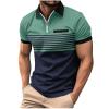 warehouse clearance Mens Shirts Casual Stylish Button Down Short Sleeve Polo Shirt Summer Vacation Shirts Loose Athletic Pullover Tee t shirt for men 2024 Green XL view 1