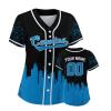 Custom Baseball Jersey Football City Skyline Design Hip Hop Button Down Shirt Stitched/Printed Personalized Name & Number Fans Gift for Football Mom Women Girls S-4XL view 1