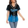 Custom Baseball Jersey Football City Skyline Design Hip Hop Button Down Shirt Stitched/Printed Personalized Name & Number Fans Gift for Football Mom Women Girls S-4XL view 2