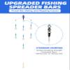 BLUEWING 18" Upgraded Fishing Spreader Bar Port Walker Offshore Trolling Spreader Bar with 6" Bulb Squids and 316 Stainless Steel Rod for Wahoo Tuna Marlin Mahi Mahi, Crystal Blue view 2