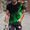 prime of day 2024 men T Shirts for Man Big and Tall Short Sleeve Casual Athletic Shirts Funny 3D Flame Print Graphic Tee Shirts for Men funny t shirts for men 2024 Green 2X view 2