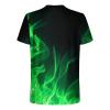 prime of day 2024 men T Shirts for Man Big and Tall Short Sleeve Casual Athletic Shirts Funny 3D Flame Print Graphic Tee Shirts for Men funny t shirts for men 2024 Green 2X view 3