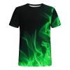 prime of day 2024 men T Shirts for Man Big and Tall Short Sleeve Casual Athletic Shirts Funny 3D Flame Print Graphic Tee Shirts for Men funny t shirts for men 2024 Green 2X view 4