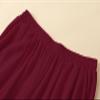 Hisanny Womens Plus Size Linen Pants Wide Leg Palazzo Trousers High Elastic Waist Flowy Culottes with Pockets Wine Red Large view 4