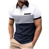 amazon deals of the day Mens Shirts Casual Stylish Button Down Short Sleeve Polo Shirt Summer Vacation Shirts Loose Athletic Pullover Tee shirts for men 2024 White XL view 1