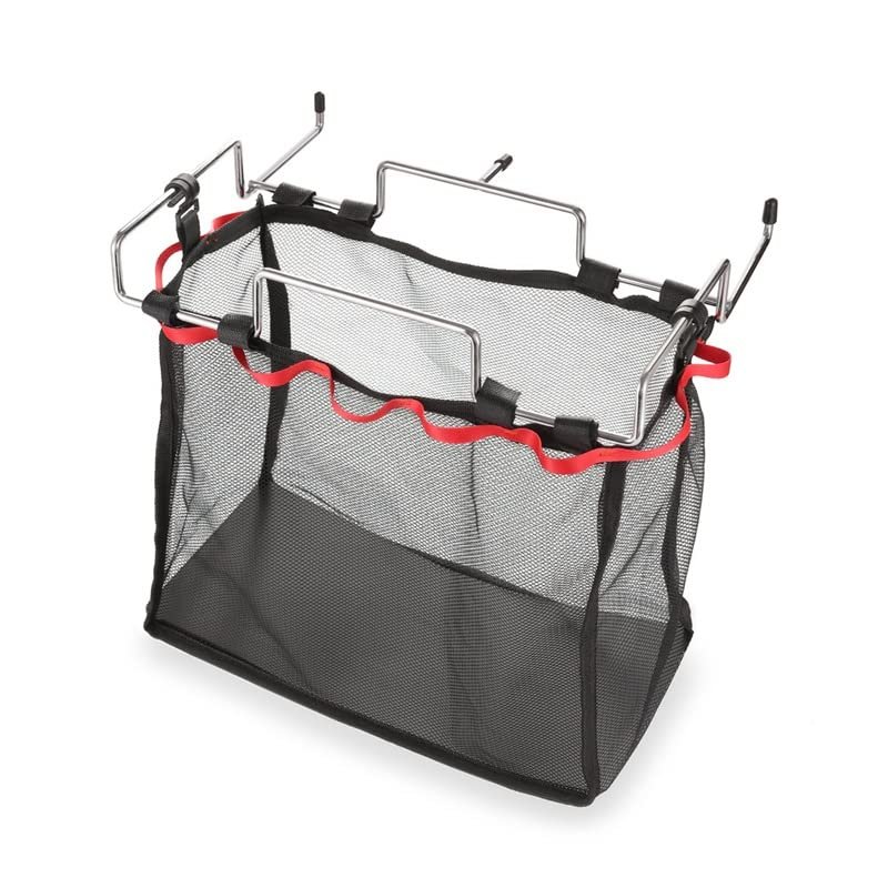 BEIJIALY Hanging Mesh Camping Organizer Storage Bag, Storage Mesh Bag Portable PVC Plastic Rubber Expanding Space Wide Compatible Hanging Mesh Bag for Outdoor(Black)