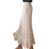Generic Women's High Waist Crochet Skirt Summer Beach Hollow Out Knit Patterned Lace Skirt Plus Size Stretch Bodycon Maxi Skirt Khaki, XX-Large view 2