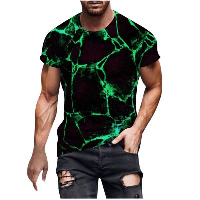 T Shirts for Man Big and Tall Short Sleeve Casual Athletic Shirts Funny 3D Flame Print Graphic Tee Shirts for Men Funny Shirts for Men 2024 Green 2X