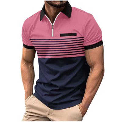 Deal Mens Shirts Casual Stylish Button Down Short Sleeve Polo Shirt Summer Vacation Shirts Loose Athletic Pullover Tee Mens Tshirts Pink M