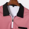 Deal Mens Shirts Casual Stylish Button Down Short Sleeve Polo Shirt Summer Vacation Shirts Loose Athletic Pullover Tee Mens Tshirts Pink M view 2