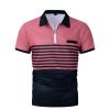 Deal Mens Shirts Casual Stylish Button Down Short Sleeve Polo Shirt Summer Vacation Shirts Loose Athletic Pullover Tee Mens Tshirts Pink M view 4