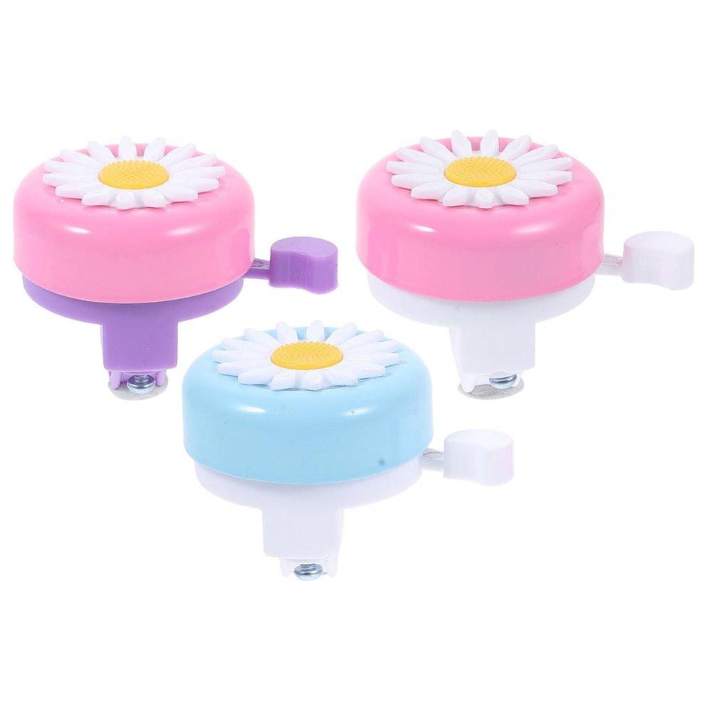 Kisangel 3pcs Cute Bike Bell Loud Crisp Ring for Boy Girl Durable Cartoon Design for Mountain and Road Bikes Accessories for Young Riders Pink White Pink Purple Blue White