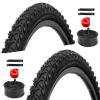 2 Pack 26 inch Bike Tires - 26  1.95 inch Folding Replacement Bicycle Tires for MTB Mountain Bike with 26 inch Schrader Valve Bike Tubes, 4 Tire Levers and 2 Rim Strips view 1