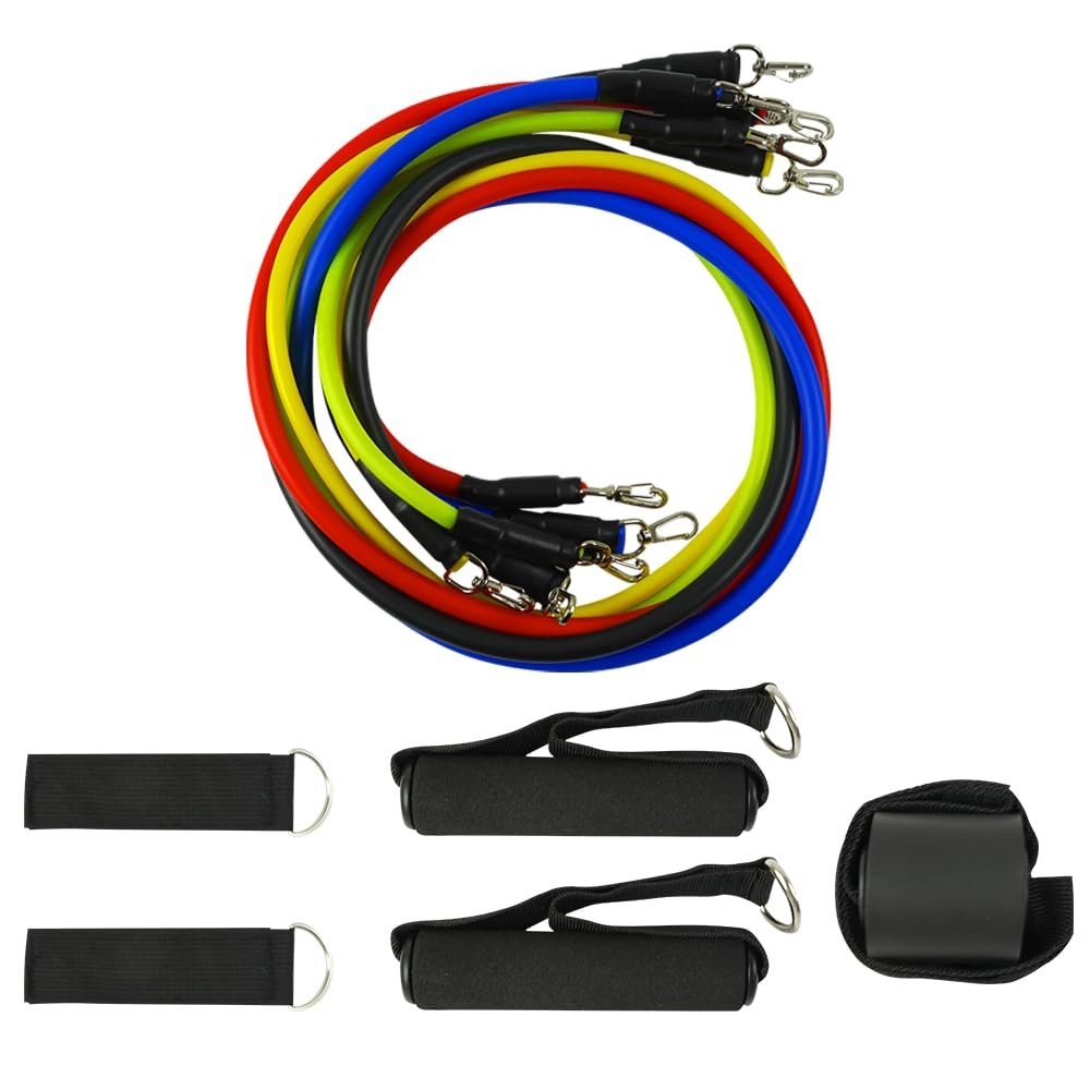 11 Pcs Fitness Pull Rope Latex Resistance Bands Yoga Fitness Home Gym