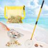 Liliful 3 Pcs Shelling Tools for Beach 28" Shark Tooth Sifter Long Handle Beach Sand Sifter Mesh Shovel with Seashell Bags Detachable Shell Scooper for Familys(Yellow) view 1