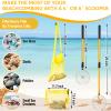 Liliful 3 Pcs Shelling Tools for Beach 28" Shark Tooth Sifter Long Handle Beach Sand Sifter Mesh Shovel with Seashell Bags Detachable Shell Scooper for Familys(Yellow) view 2