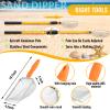 Liliful 3 Pcs Shelling Tools for Beach 28" Shark Tooth Sifter Long Handle Beach Sand Sifter Mesh Shovel with Seashell Bags Detachable Shell Scooper for Familys(Yellow) view 3